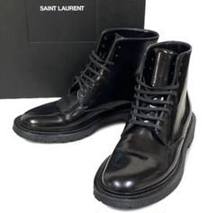 イブサンローラン ダークブラウン レースアップブーツ YSL サンローラン ダークブラウン28cmレースアップ