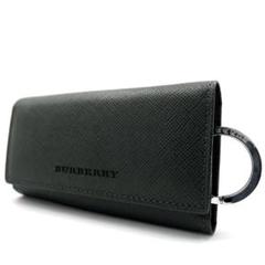 未使用保管品 バーバリー キーケース ロゴ型押し ノバチェック レザー グリーン 未使用保管品 バーバリー キーケース ロゴ型押し ノバチェック
