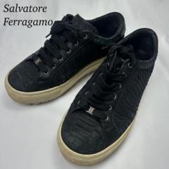 美品✨サルバトーレフェラガモ　フェラガモ　レザースニーカー　ネイビー　25cm サルバトーレフェラガモ Salvatore Ferragamo SENISE （NERO