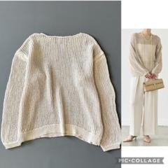 希少 黒入荷！ ▽24SS✨美品✨プラージュ テープヤーンメッシュプルオーバー トップス