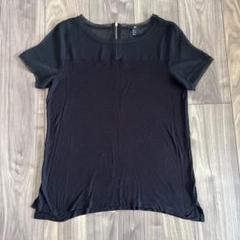 H&M 黒 半袖 Tシャツ シースルー　切り替えシャツ　【M】