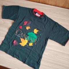 子ども ヴィンテージ Tシャツ カナダ レトロ 緑 袖口裏地付きデザイン