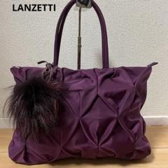 LANZETTI ファー ハンドバッグ トートバッグ　ボルドー レッド 赤 秋冬のトレンドカラー【Bordeaux（ボルドー）】のバッグ特集