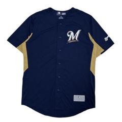 【24時間以内/匿名配送】良品 MLB ブリュワーズ ブラウン 刺繍ユニフォーム 24時間以内/匿名配送】良品 MLB ブリュワーズ ブラウン 刺繍