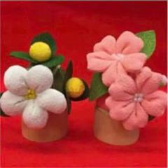 新品 ③ 小さなチリメンの 桜橘 丸台ひな人形の飾りに