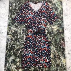 【美品】アニエスべー-agnes b.-マルチカラーウエストリボンワンピース