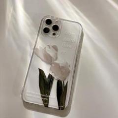 フラワー スマホケース 花柄 【新入荷】 韓国 白 iPhone15Pro