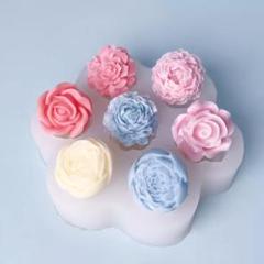 シリコンモールド　お花　ローズ　キャンドル　デコパーツ　キーホルダー　レンジ