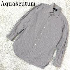 Aquascutum ストライプシャツ ブラウン系 41-85 B803のサムネイル
