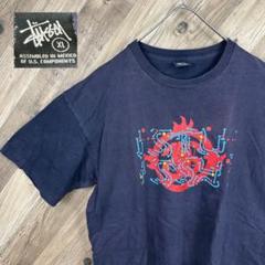 00s old stussy ステューシー　半袖tシャツ XL ネイビー　y2k