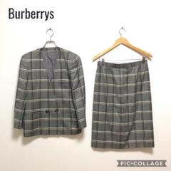 Burberrys バーバリー レトロ ノーカラー セットアップ グレー