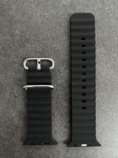 ブラック　シリコンApple Watchバンド 42/44/45/46/49㎜