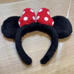 【美品】ミニーマウス カチューシャ 黒 赤 水玉