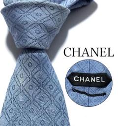 難あり CHANEL ネクタイ ハイブランド ココマーク ジャガード