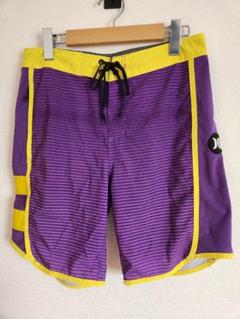 Hurley　ハーレー 紫/黄色 ストライプ水着、ムラスポ