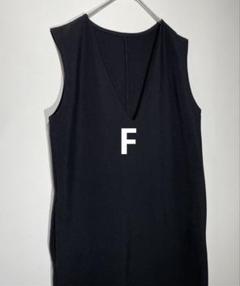 each ノースリーブロングワンピース フリー　S M L F Ｖネック　高見栄