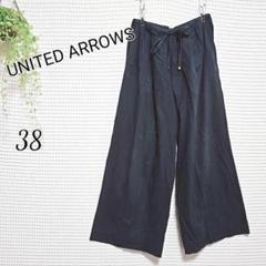 UNITED ARROWS ワイドパンツ 38 ネイビー