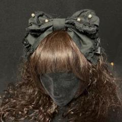 大きなアリスリボンカチューシャ パール付き アンジェリックプリティ 大きなアリスリボンカチューシャ パール付き アンジェリック
