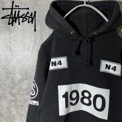 [大人気]　ステューシー　パーカー　ビックプリント◎　1980　N°4　存在感◎