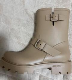 JIMMY CHOO レインブーツ・ベージュ37サイズ 中古・古着通販】JIMMY CHOO (ジミーチュウ) レインブーツ
