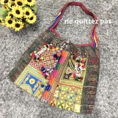 ne quittez pas ♫ 刺繍ショルダーバッグ 1点物 ヌキテパ