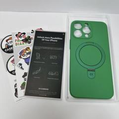 iPhone15proMax スマホケース ケース グリーン 緑 MagSafe