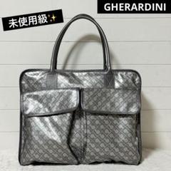 ゲラルディーニ ソフティ トートバッグ ダブルポケット 総柄 大容量 未使用級✨ゲラルディーニ トートバッグ PVC ソフティ 総柄