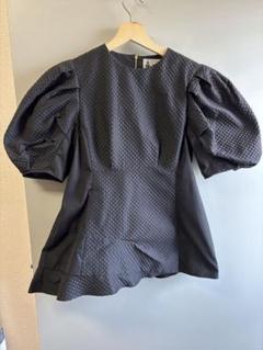 希少 leur logette パフスリーブリボンブラウス ブラック サイズ1 希少 leur logette パフスリーブリボンブラウス ブラック サイズ