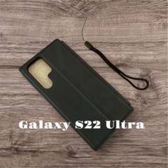 Galaxy S22 Ultra 手帳型　レザーケース　マグネット式　ネイビー