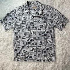 ☆美品☆パタロハ　アロハシャツ　オピヒマン　ヘンプ素材　XSサイズ　木ボタン ☆美品☆パタロハ アロハシャツ オピヒマン ヘンプ素材 XSサイズ