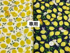 2点セット　猫柄　お花畑＆レモン　コットンこばやし　ブロード生地　各108×50