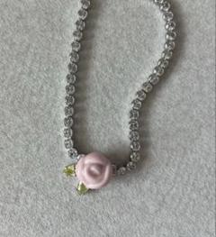 は*ん様 shushu/tong yvmin ネックレス　ローズ　ピンク 関送込 YVMIN x SHUSHUTONG ローズチェーン ネックレス (SHUSHU