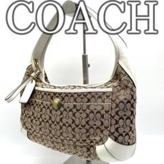 COACH　10772 ミニシグネチャー コーチ/ショルダーバッグ/ミニシグネチャーホーボー/カーキ×白
