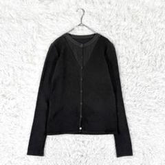 美品✨ フォクシー レーヨンニット カーディガン 薄手 ブラック 38サイズ