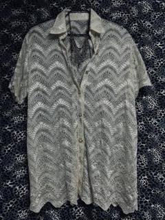 00s Vintage シアーシャツ　アーカイブ　半袖　グランジ hyde 衣装