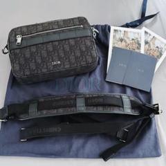 【美品】ディオール　オブリーク　ショルダーバッグ　ウォレット　黒　ブラック クリスチャンディオールショルダーウォレット 黒 シルバー金具