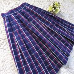◇Lil nina◇リルニーナ フレアスカートネイビー レッド チェック柄 M