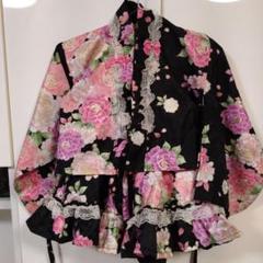 七五三 花柄着物ドレス と帯セット