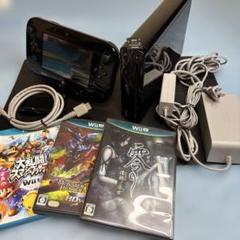 WiiU 本体32G　ブラック ＆　零　モンハン　スマブラ　ソフト3作品