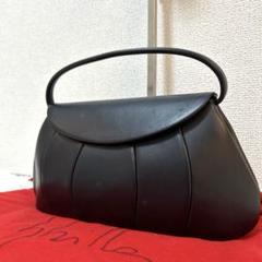 【人気✨ラウンドカット/デザインバッグ 】シビラ　ハンドバッグ　美品　レザー　黒