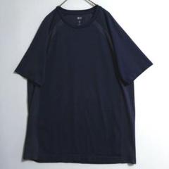 788 UNIQLO 半袖Tシャツ XLサイズ 国内古着 ネイビー ドット柄