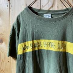 ss4632 ALPHA INDUSTRIES プリント Tシャツ カーキ M