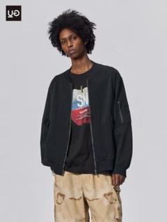 ■新品■完売商品■GU×UNDERCOVER リブブルゾン ブラックXLサイズ 新作 GU ×アンダーカバー リブブルゾンUNDERCOVER ブラックL