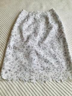 美品 JUSGLITTY 花柄レースタイトスカート ベージュサイズ1*CD441 ジャスグリッティー JUSGLITTY 配色レースタイトスカート