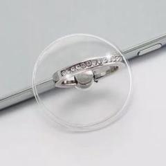 【サークル・ラインストーン付】スマホリング透明