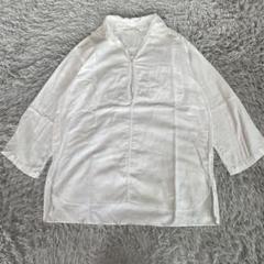 ベイクルーズ　コットン100% スキッパーシャツ　ホワイト　7部袖　日本製