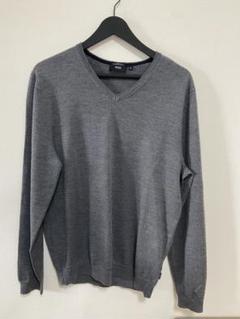 極美品　ヒューゴボス　Ｖネックニット　黄緑　薄手　ウール100% メンズ　M 極美品 ヒューゴボス Vネックニット 黄緑 薄手 ウール100% メンズ M