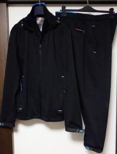 新品同様 プラダ セットアップ フーデッドブルゾン&パンツ 赤ラバー付き 黒 L