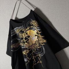 【新品・タグ付】両面デカロゴ刺繍 Tシャツ 和柄 虎 ブラック 人気Lサイズ