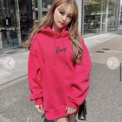 Rady 新品未使用　ピンクと赤のストライプパーカー RED CAP GIRL パーカー 「RED GIRL×UNIIT/レッドキャップガール